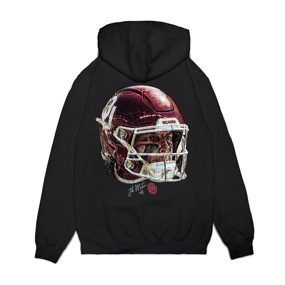 Oklahoma - NCAA Football : John Mateer - GameFace Premium Hooded Sweatshirt-1