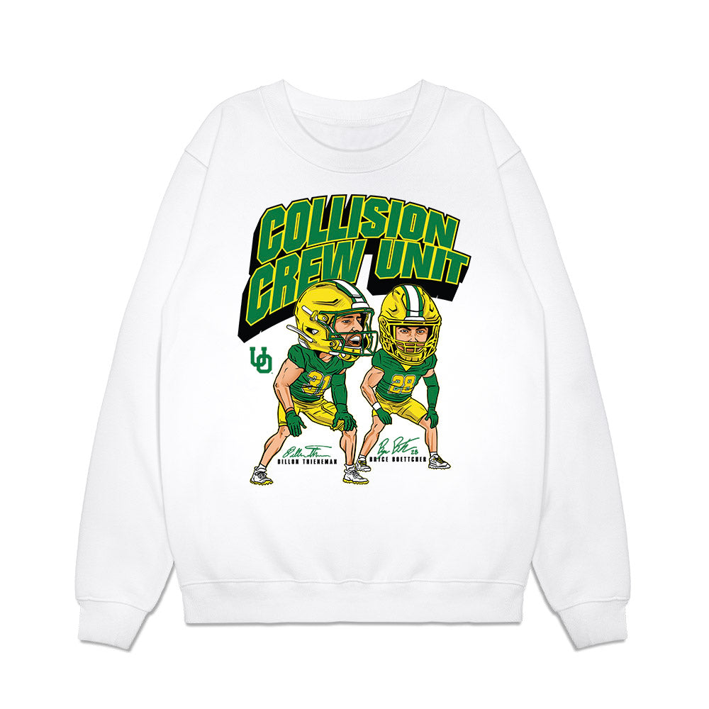 Oregon - NCAA Football : Bryce Boettcher - Collision Crew Unit Premium Crewneck Sweatshirt-0