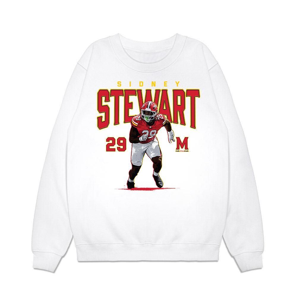 Maryland - NCAA Football : Sidney Stewart - Graphic Premium Crewneck Sweatshirt-0