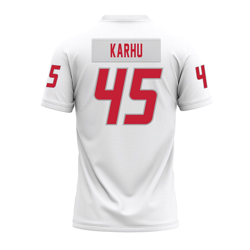 New Mexico - NCAA Football : Brett Karhu - White Premium Football Jersey-1