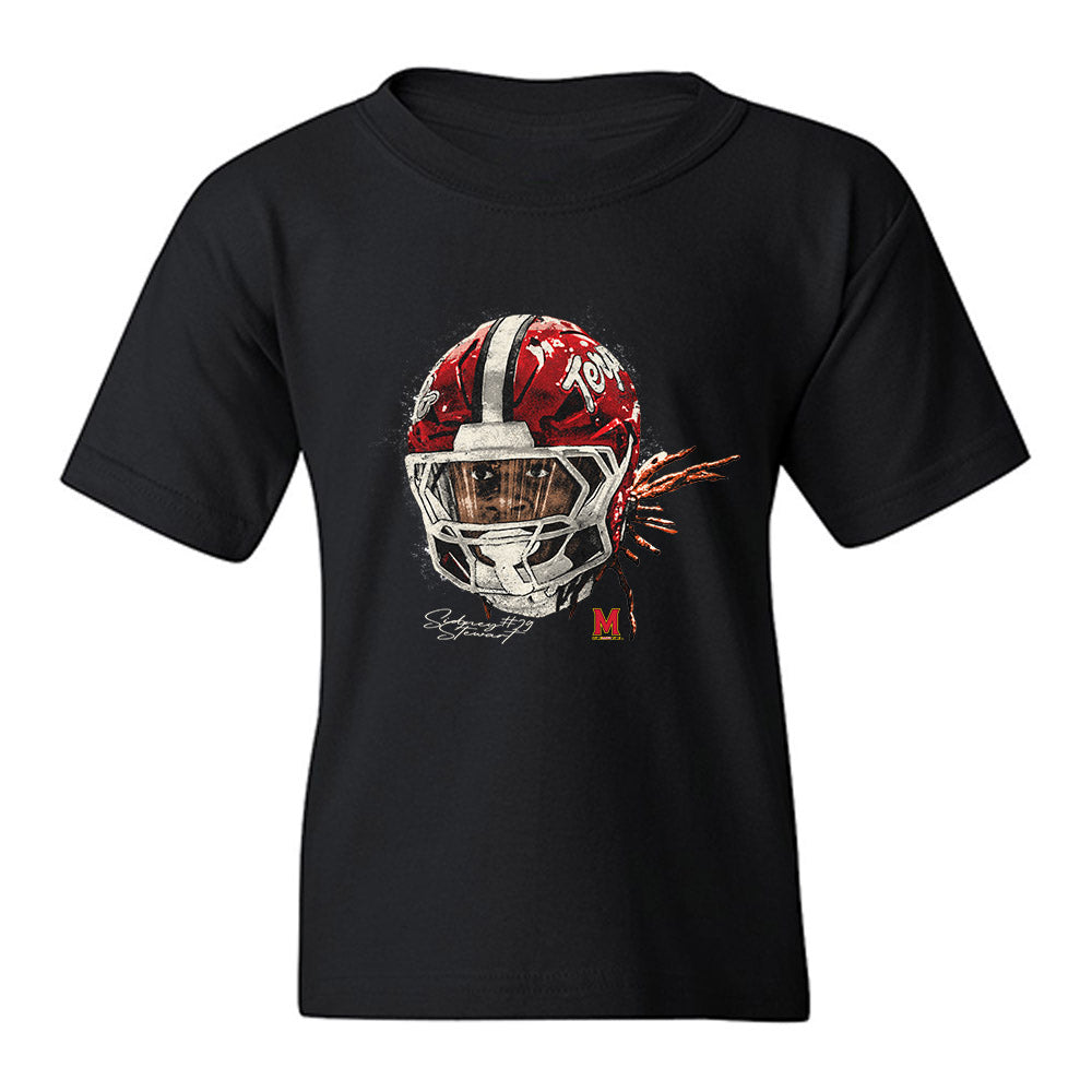 Maryland - NCAA Football : Sidney Stewart - Game Face Youth T-Shirt-0