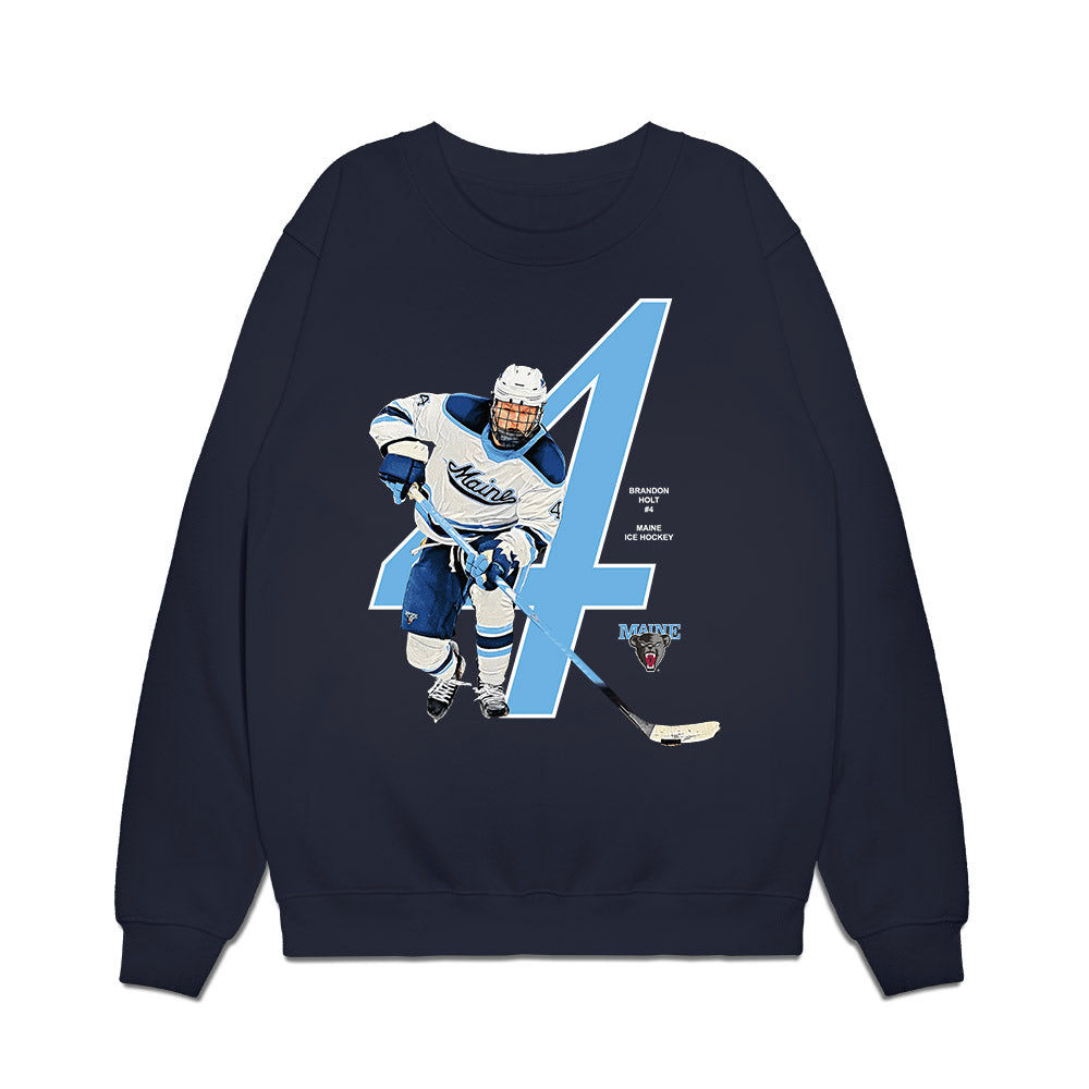Maine - NCAA Men's Ice Hockey : Brandon Holt - Breakthrough Premium Crewneck Sweatshirt-0