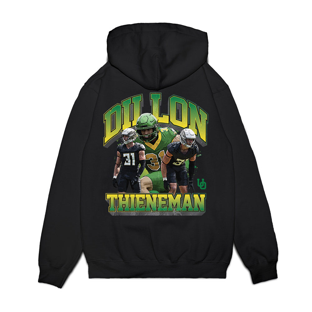 Oregon - NCAA Football : Dillon Thieneman - Collage Premium Hooded Sweatshirt-1