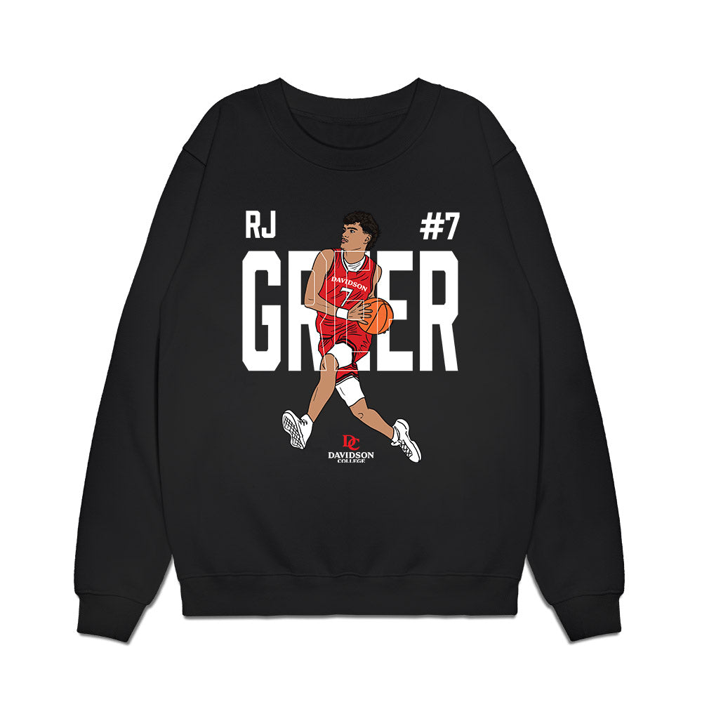 Davidson - NCAA Men's Basketball : RJ Greer - Graphic Tee Premium Crewneck Sweatshirt-0
