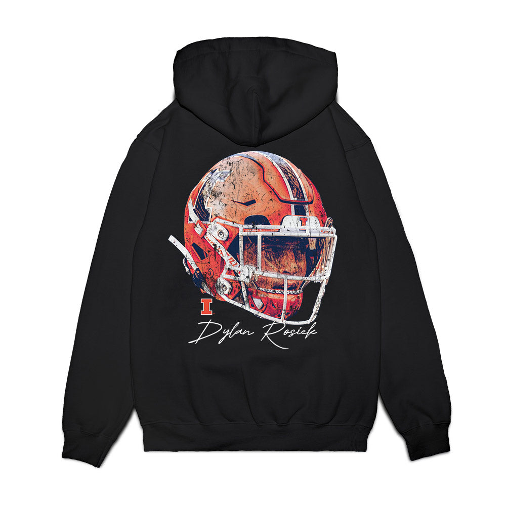 Illinois - NCAA Football : Dylan Rosiek - GameFace Premium Hooded Sweatshirt-1