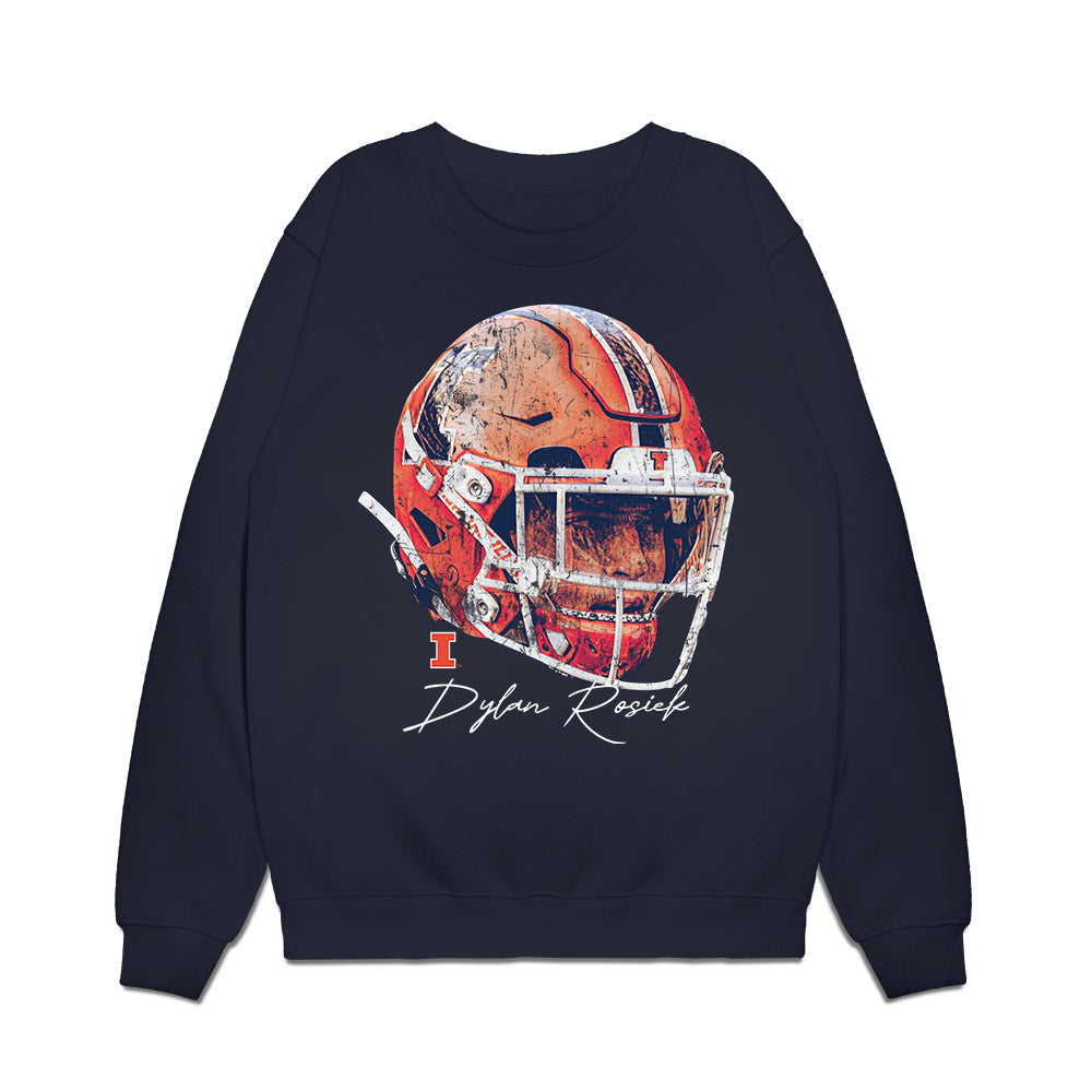 Illinois - NCAA Football : Dylan Rosiek - Game Face Premium Crewneck Sweatshirt-0