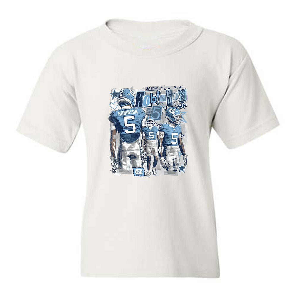UNC - NCAA Football : Jason Robinson Jr - Collage Youth T-Shirt-0