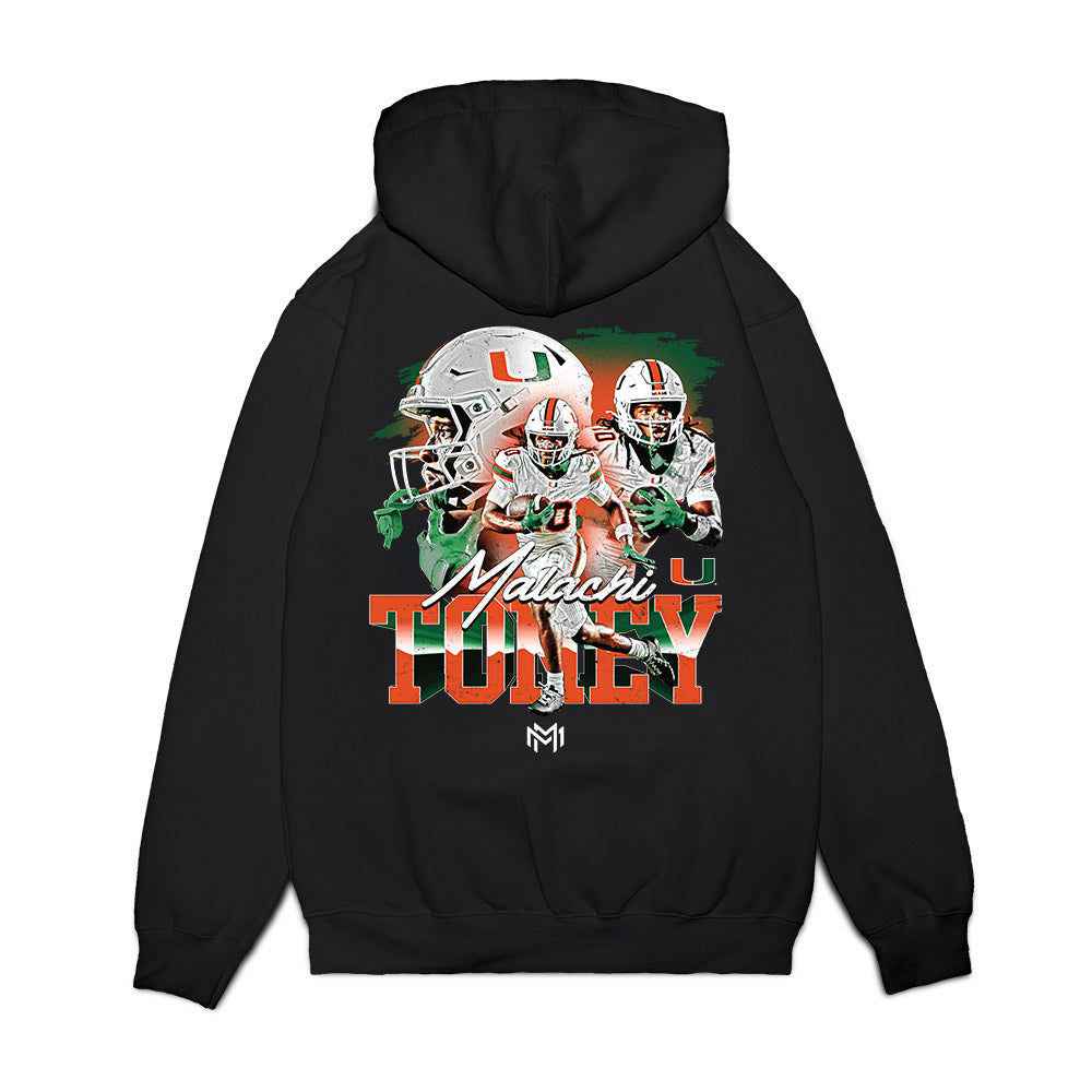 Miami - NCAA Football : Malachi Toney - Collage Premium Hooded Sweatshirt-1