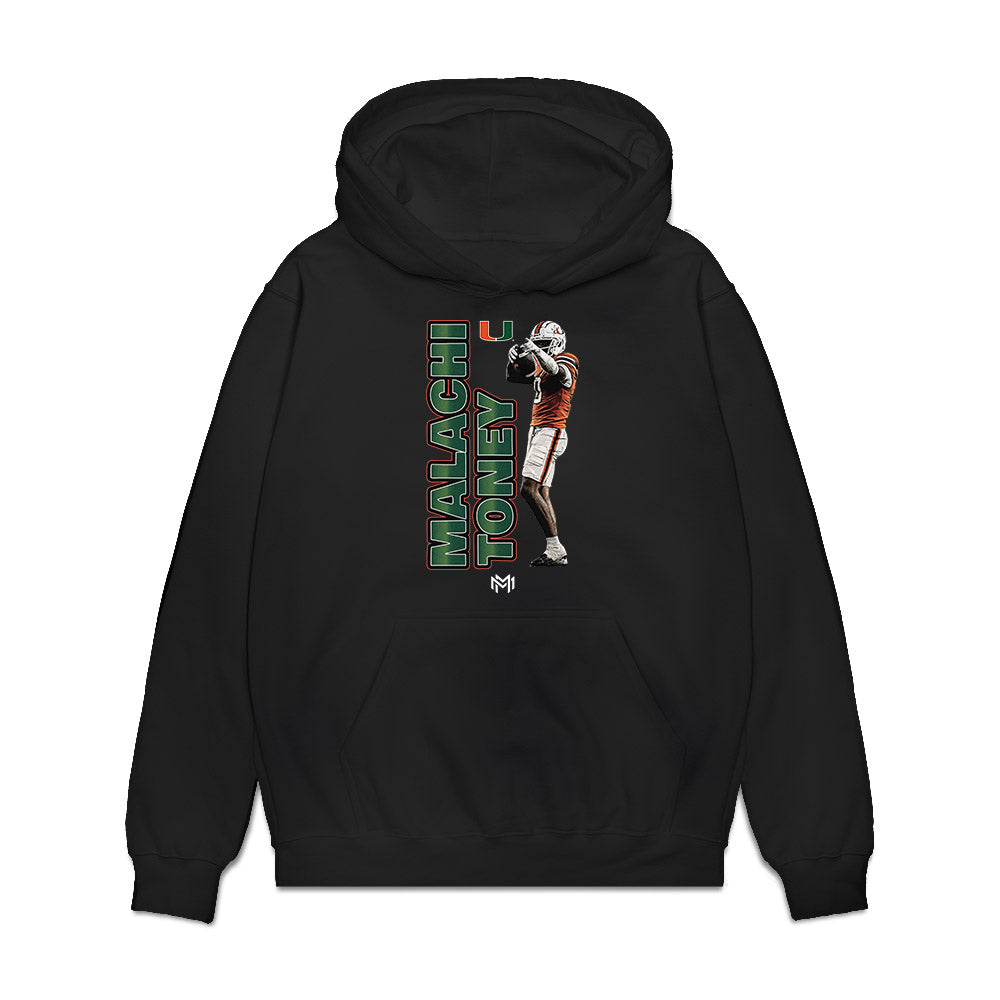 Miami - NCAA Football : Malachi Toney - Graphic Tee Premium Hooded Sweatshirt-0