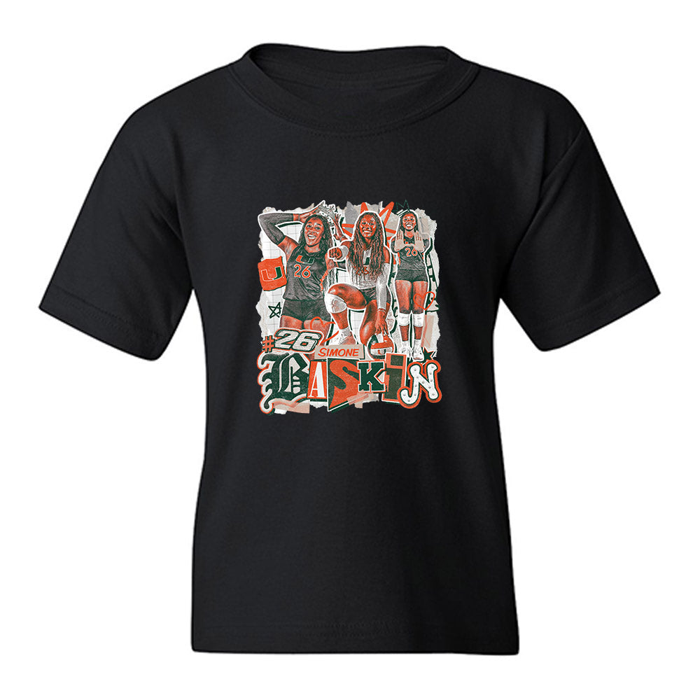 Miami - NCAA Women's Volleyball : Simone Baskin - Collage Youth T-Shirt-0