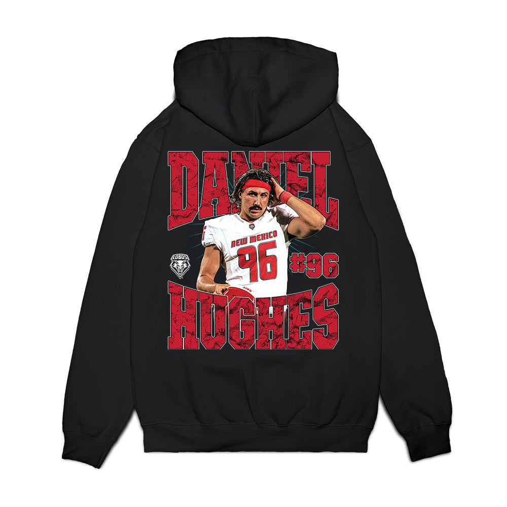 New Mexico - NCAA Football : Daniel Hughes - Collage Premium Hooded Sweatshirt-1
