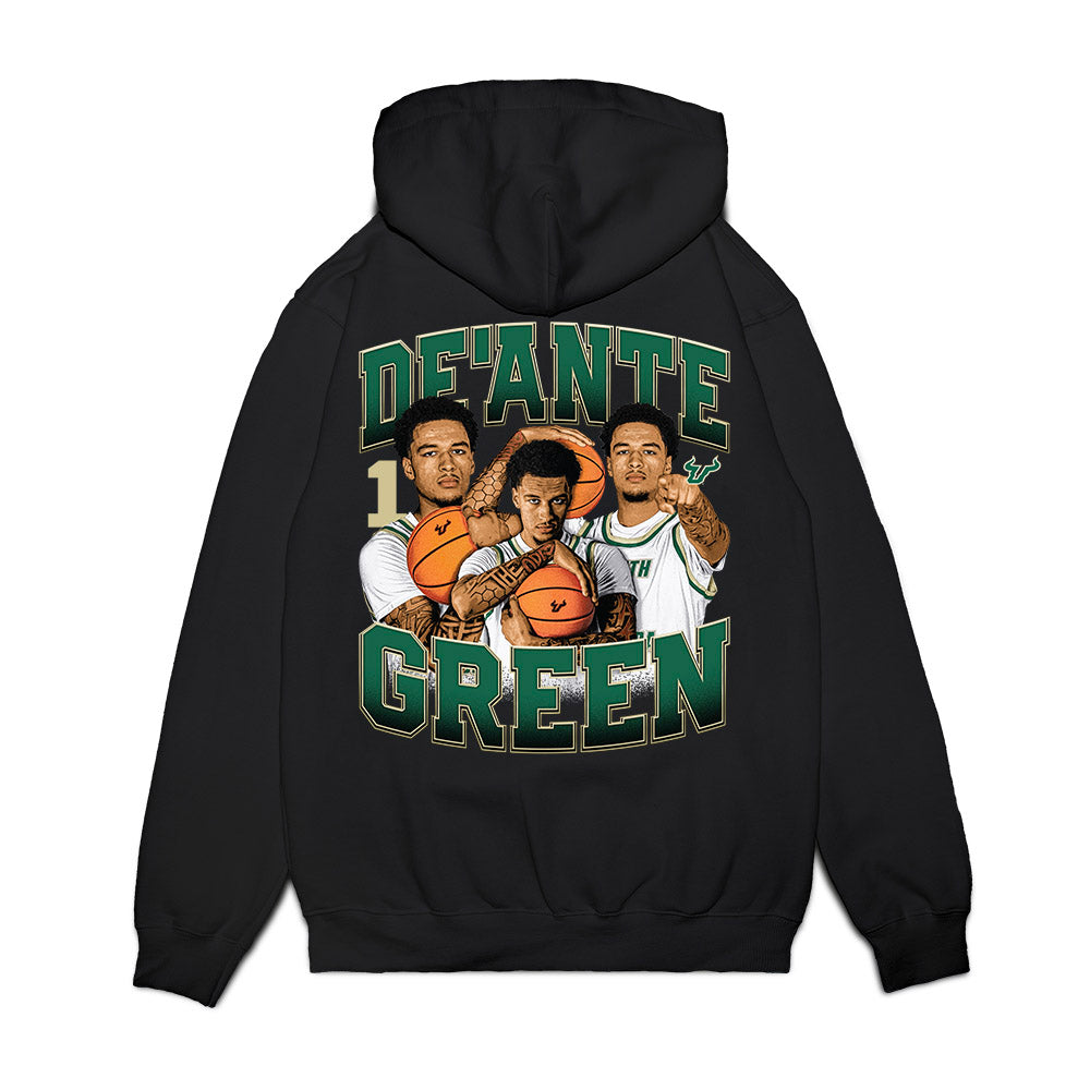 USF - NCAA Men's Basketball : DeAnte Green - Collage Premium Hooded Sweatshirt-1