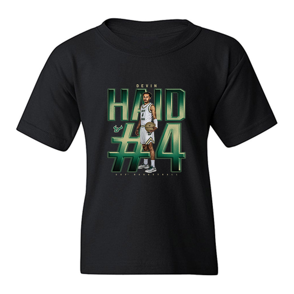 USF - NCAA Men's Basketball : Devin Haid - Collage Youth T-Shirt-0