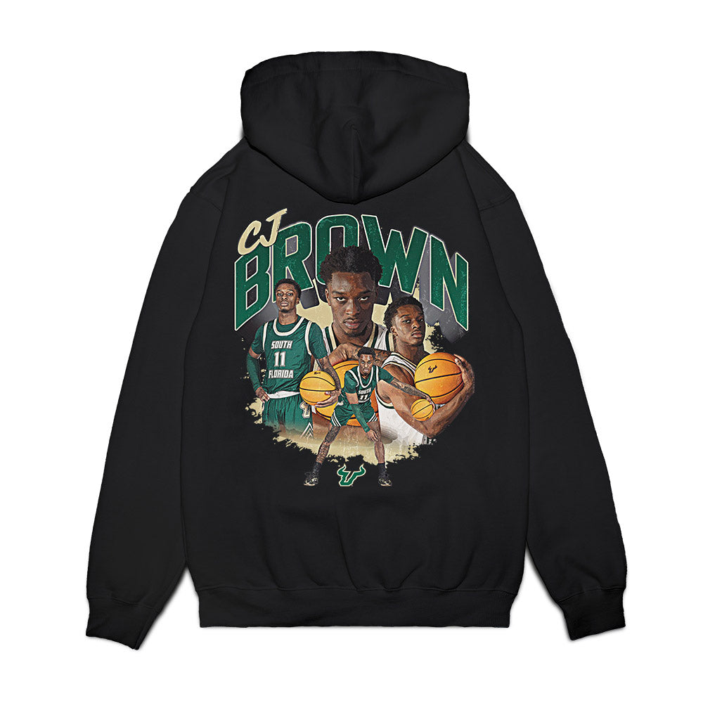 USF - NCAA Men's Basketball : CJ Brown - Collage Premium Hooded Sweatshirt-1