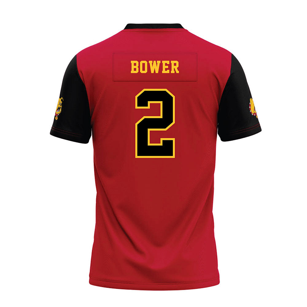 Ferris State - NCAA Football : Wyatt Bower - Red Premium Football Jersey-1
