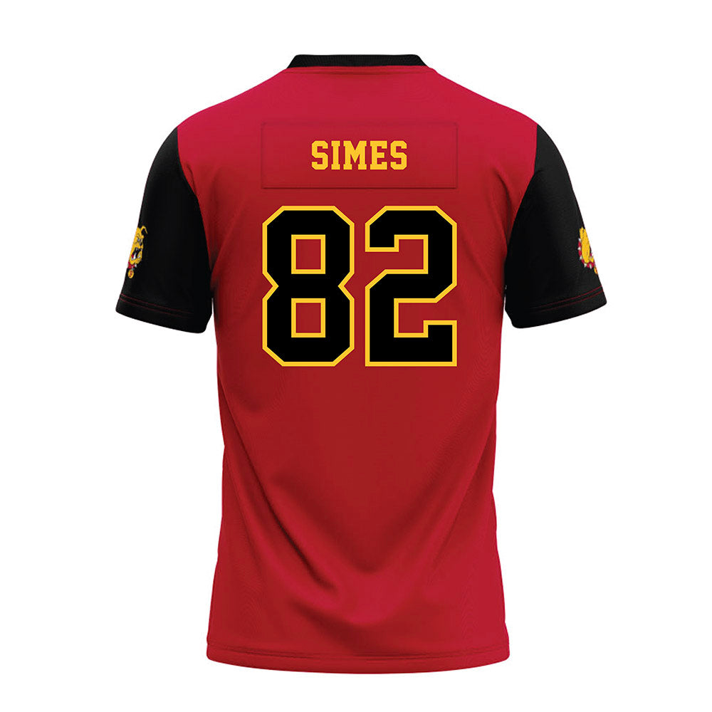 Ferris State - NCAA Football : Kevin Simes - Red Premium Football Jersey-1