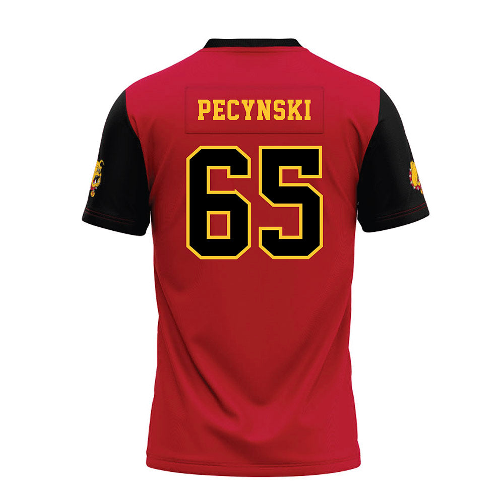 Ferris State - NCAA Football : Cory Pecynski - Red Premium Football Jersey-1
