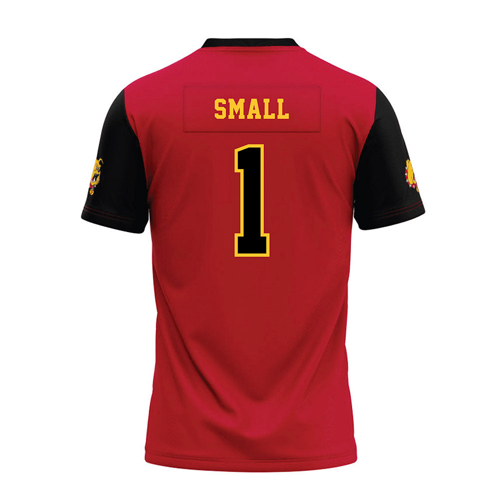 Ferris State - NCAA Football : Deion Small - Red Premium Football Jersey-1