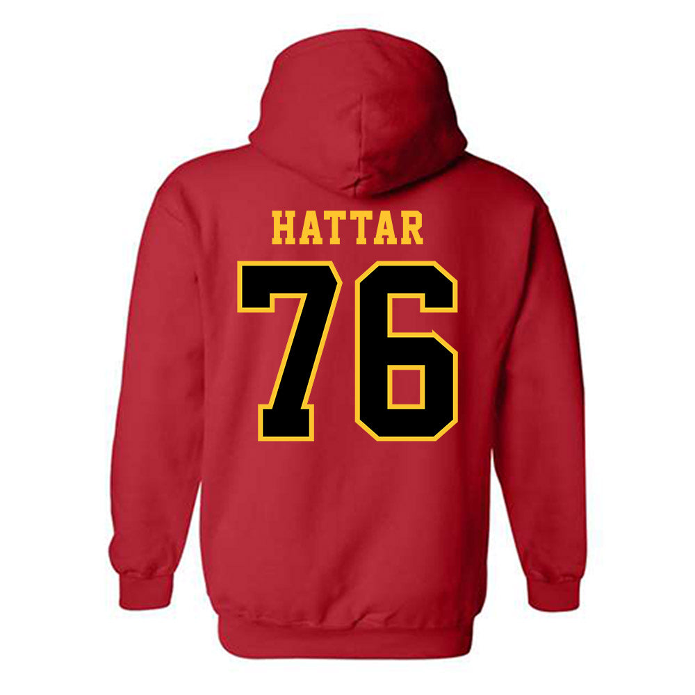 Ferris State - NCAA Football : Lawrence Hattar - Replica Shersey Hooded Sweatshirt-1