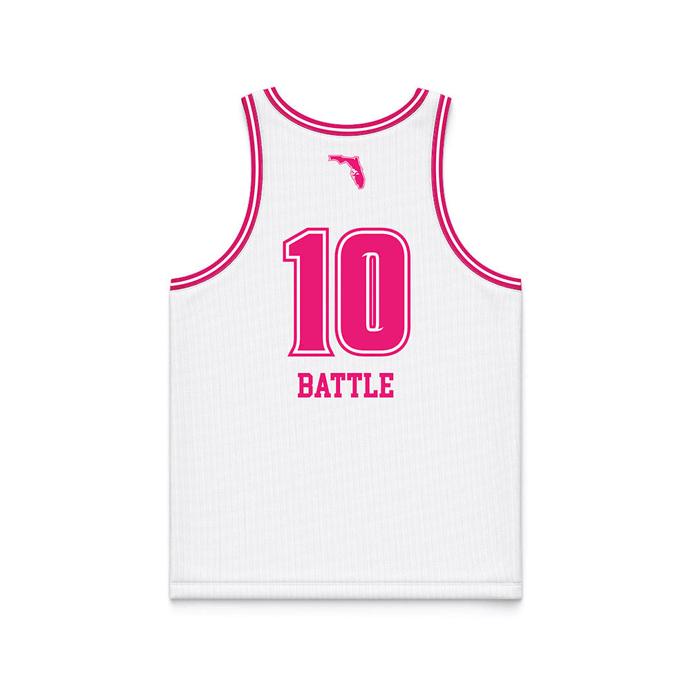 USF - NCAA Women's Basketball : Edyn Battle - White Basketball Jersey-1