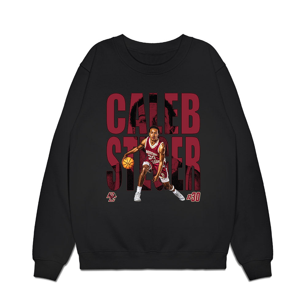 Boston College - NCAA Men's Basketball : Caleb Steger - Collage Premium Crewneck Sweatshirt-0