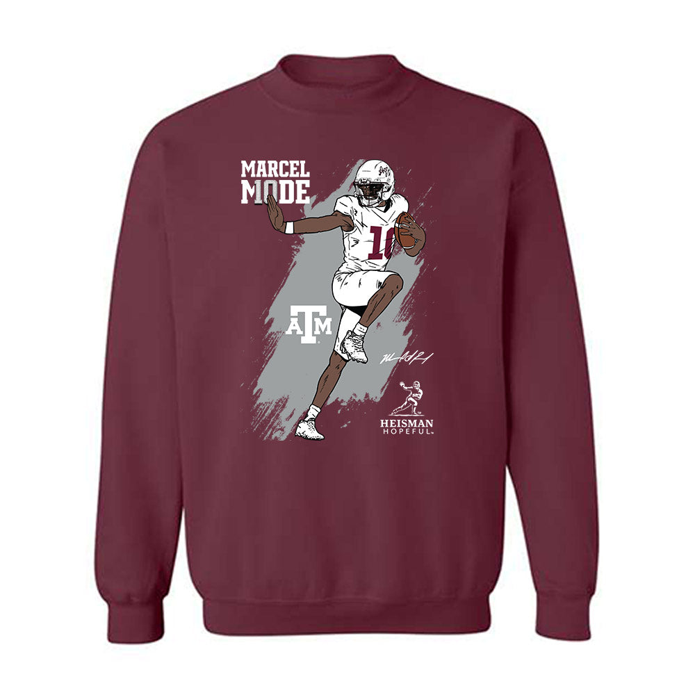 Texas A&M - NCAA Football : Marcel Reed - Heisman Stance Crewneck Sweatshirt-0