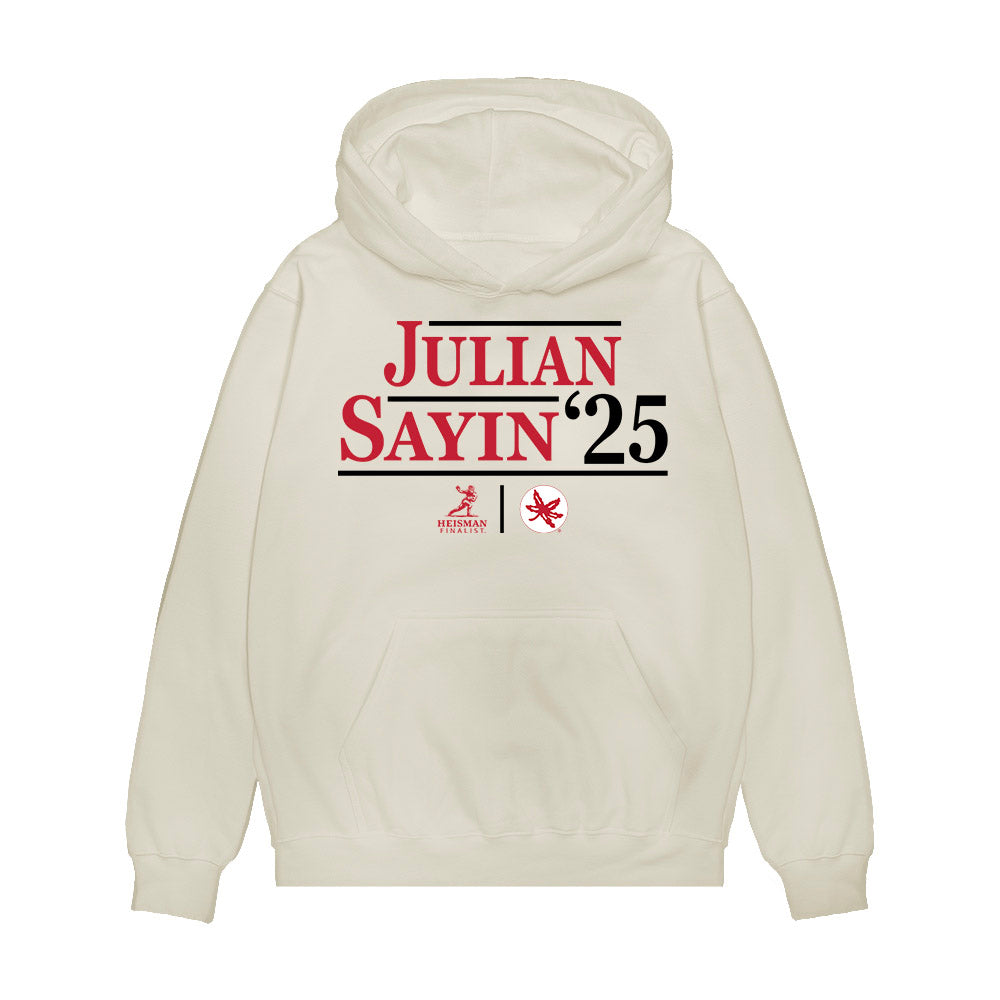 Ohio State - NCAA Football : Julian Sayin - Heisman Finalist Campaign Premium Hooded Sweatshirt-0