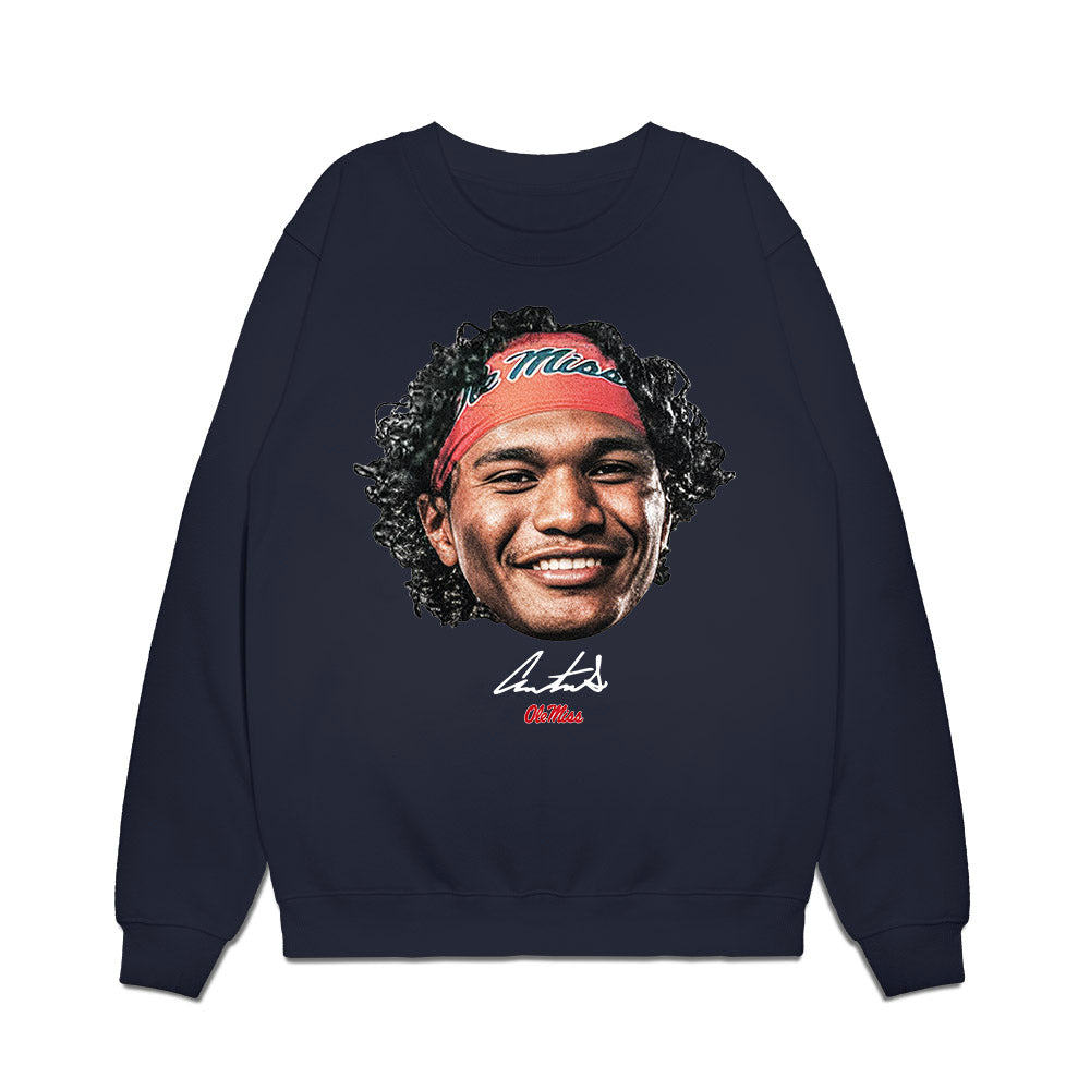 Ole Miss - NCAA Football : Austin Simmons - Game Face Premium Crewneck Sweatshirt-0