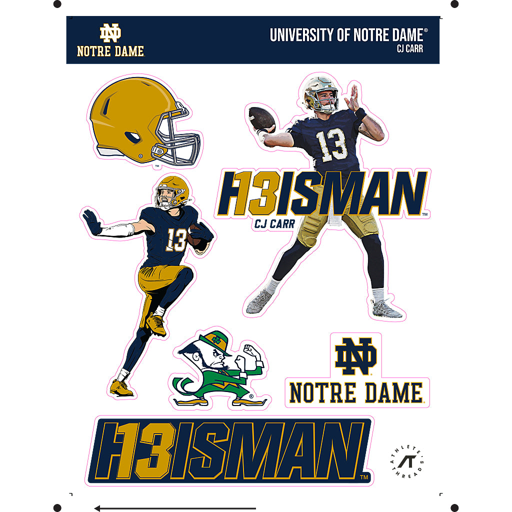 Notre Dame - NCAA Football : CJ Carr - Heisman Sticker Sheet-0
