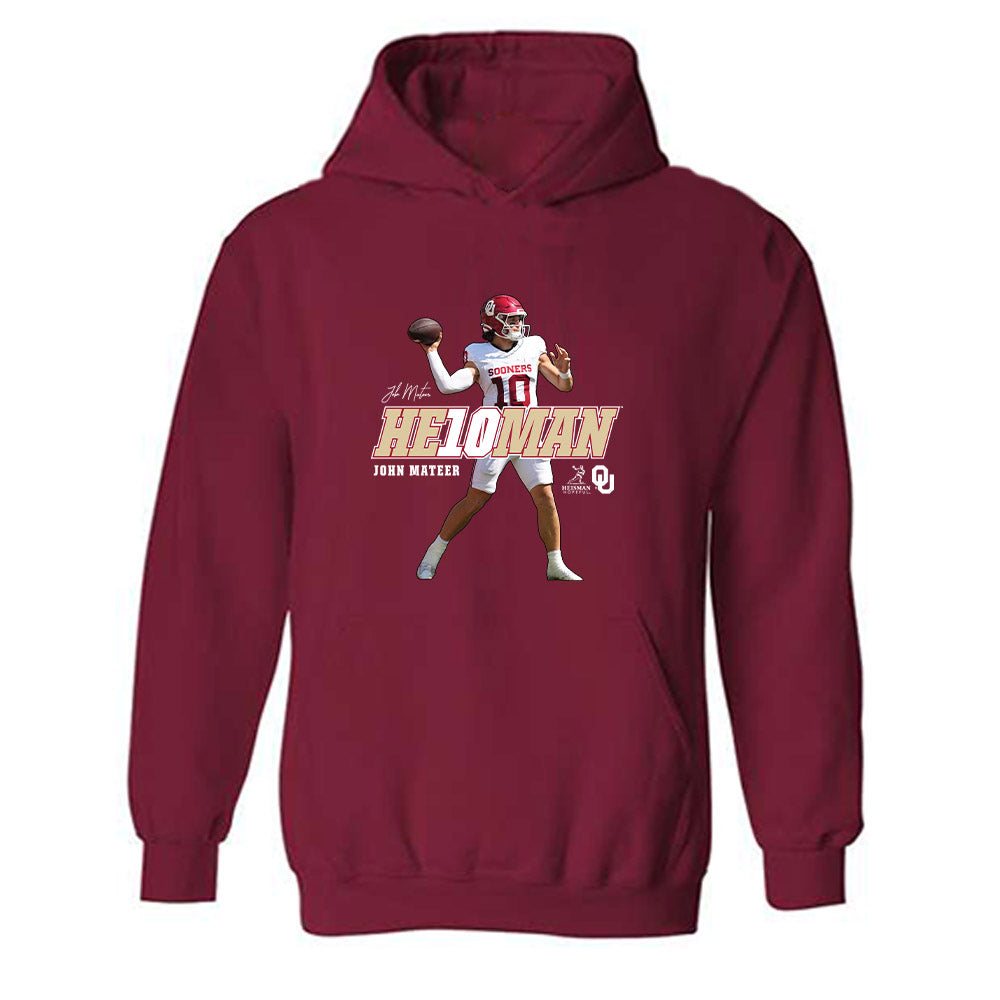 Oklahoma - NCAA Football : John Mateer - Hooded Sweatshirt-0