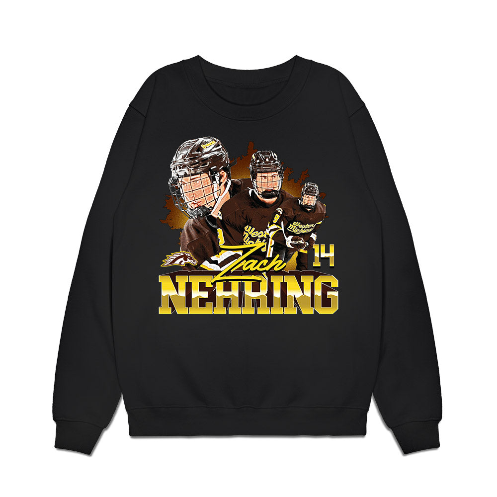 Western Michigan - NCAA Men's Ice Hockey : Zach Nehring - Collage Premium Crewneck Sweatshirt-0
