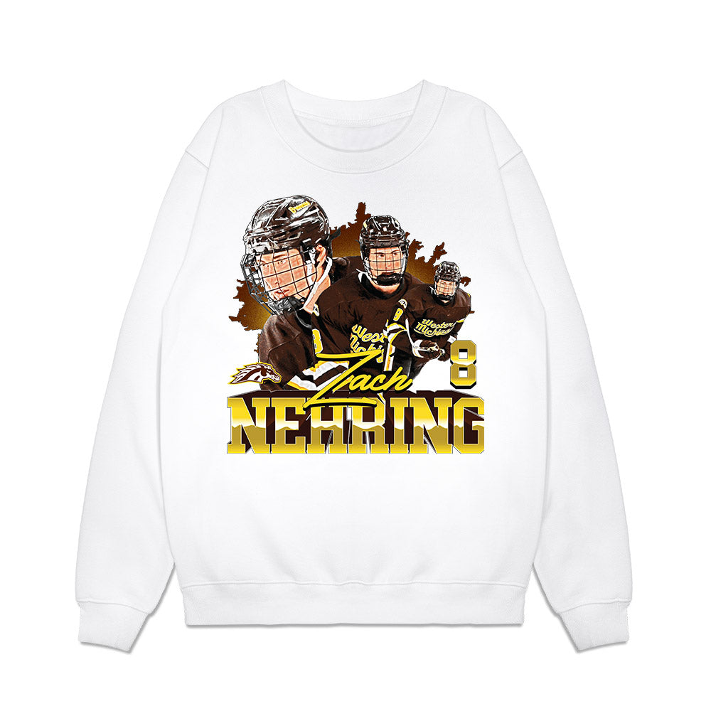 Western Michigan - NCAA Men's Ice Hockey : Zach Nehring - Collage Premium Crewneck Sweatshirt-0