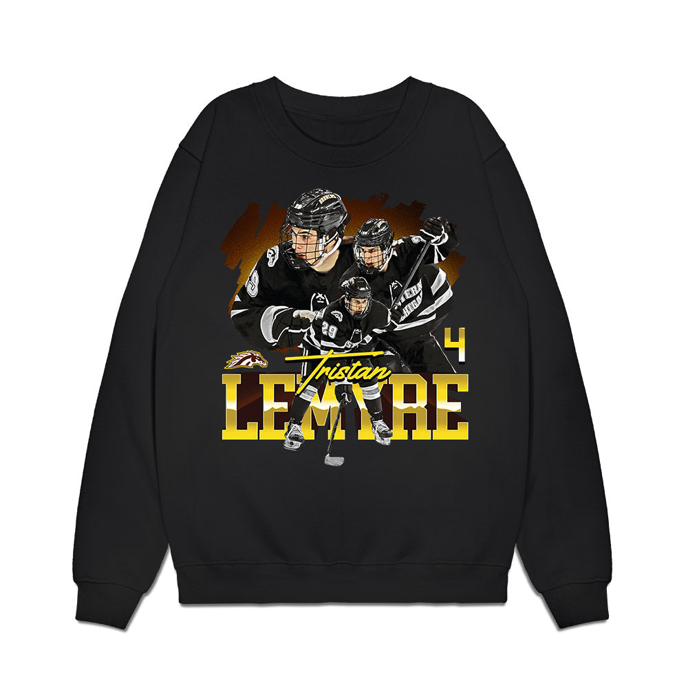Western Michigan - NCAA Men's Ice Hockey : Tristan Lemyre - Premium Crewneck Sweatshirt-0