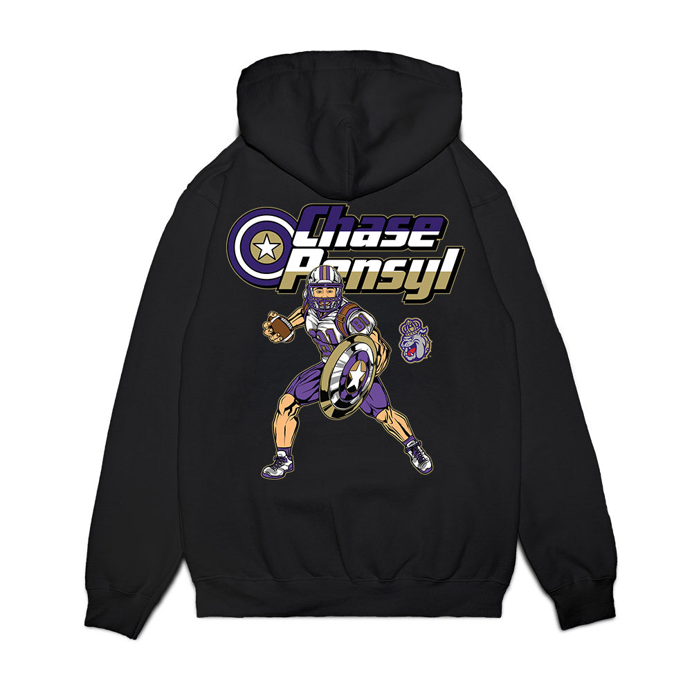 JMU - NCAA Football : Chase Pensyl - Captain Chase Premium Hooded Sweatshirt-1
