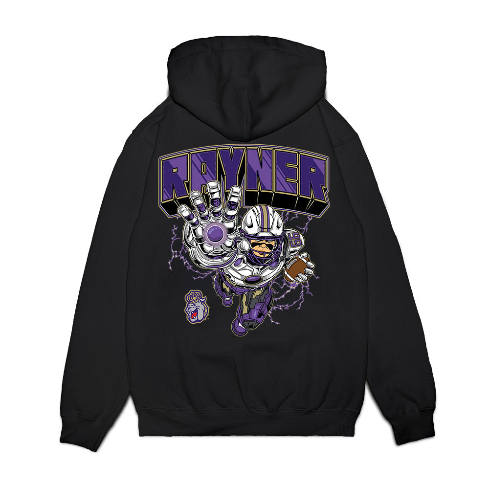JMU - NCAA Football : JD Rayner - Iron Rayner Premium Hooded Sweatshirt-1