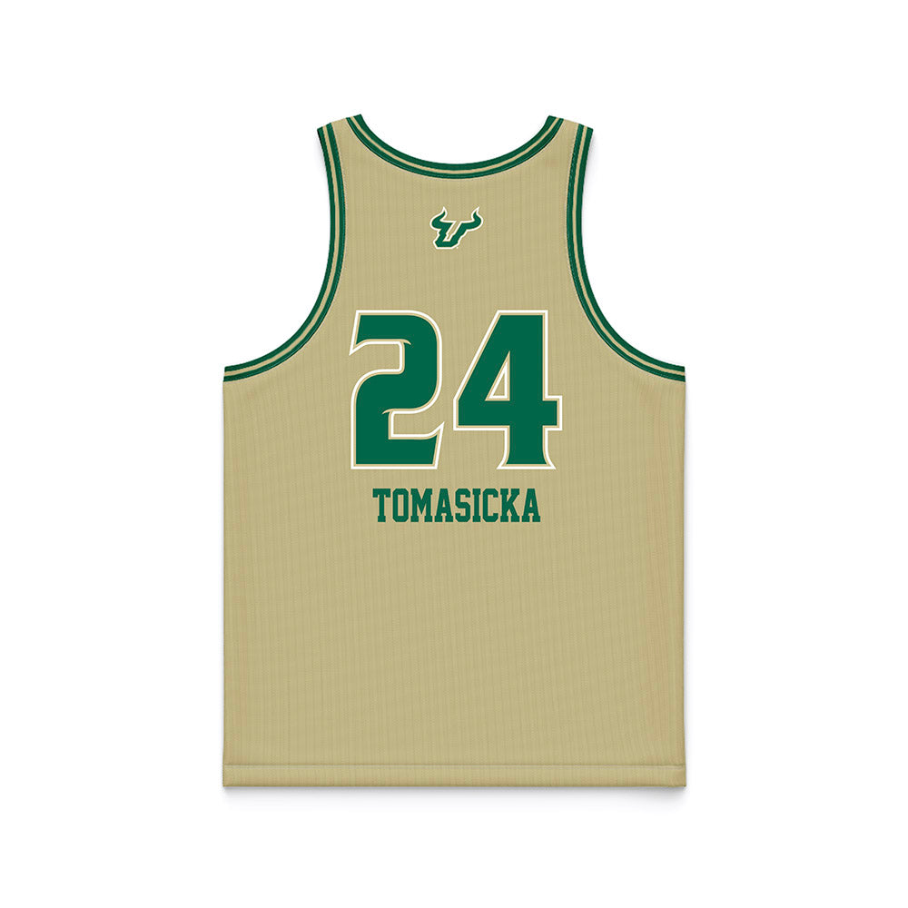 USF - NCAA Women's Basketball : Raina Tomasicka - Gold Basketball Jersey-1