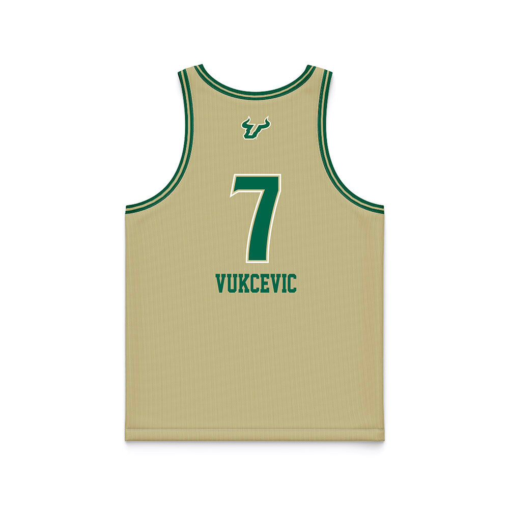 USF - NCAA Women's Basketball : Lana Vukcevic - Gold Basketball Jersey-1