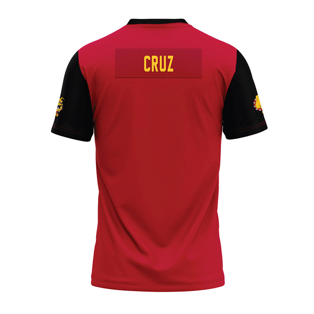 Ferris State - STUNT : Mauritza Cruz - Red Premium Football Jersey-1