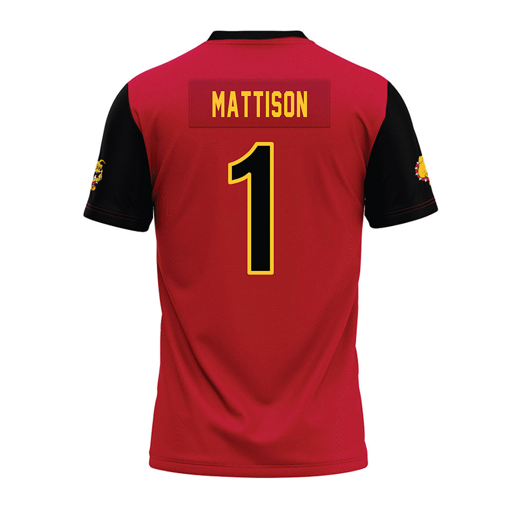 Ferris State - NCAA Football : Gyasi Mattison - Red Premium Football Jersey-1