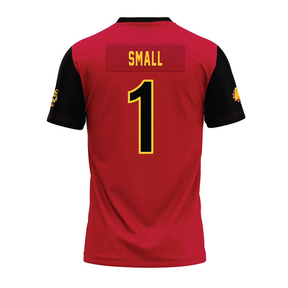 Ferris State - NCAA Football : Deion Small - Red Premium Football Jersey-1