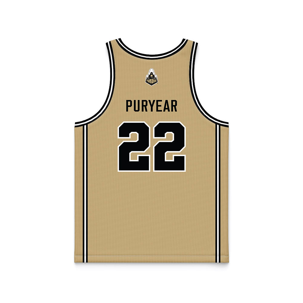 Purdue - NCAA Women's Basketball : Kendall Puryear - Gold Basketball Jersey-1