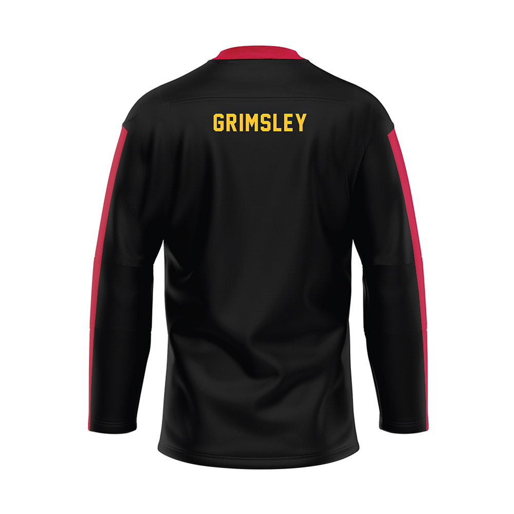 Ferris State - NCAA Cheerleading : Jordynn Grimsley - Black Hockey Jersey-1