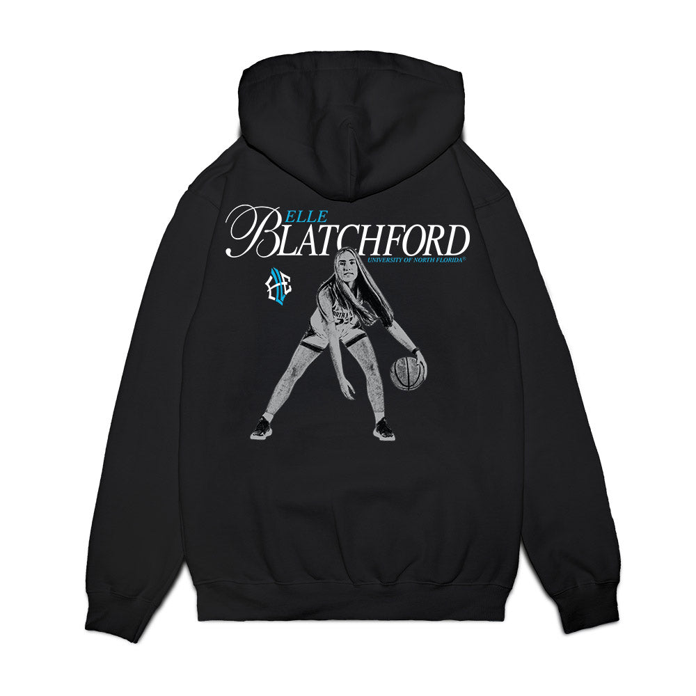UNF - NCAA Women's Basketball : Elle Blatchford - Graphic Tee Premium Hooded Sweatshirt-1