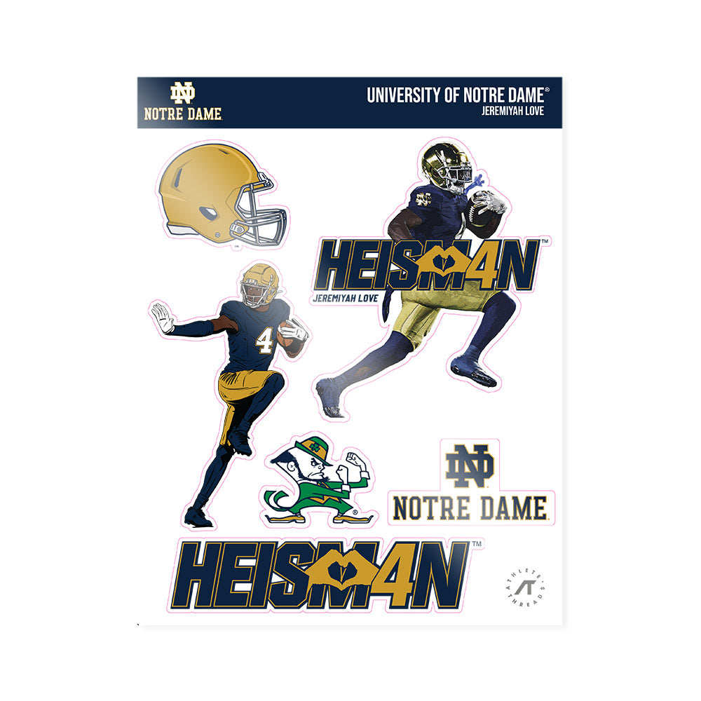 Notre Dame - NCAA Football : Jeremiyah Love - Sticker Sheet-0