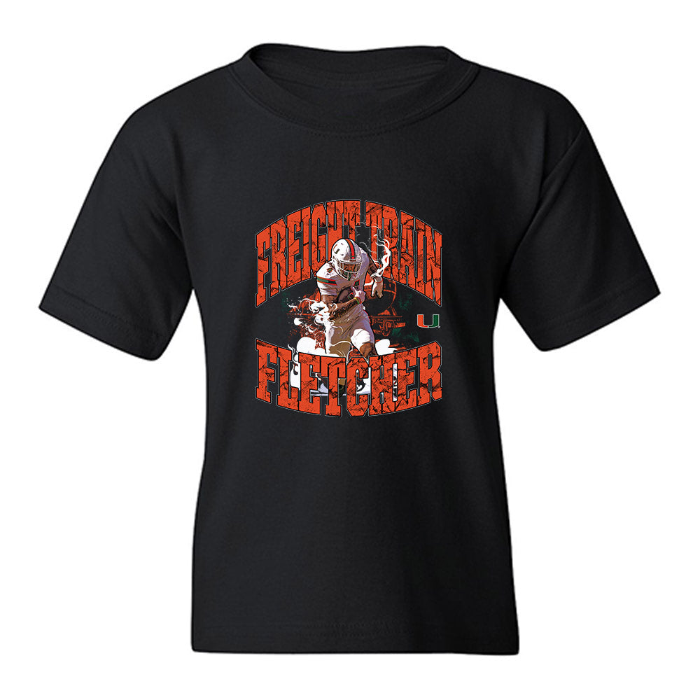 Miami - NCAA Football : Mark Fletcher - Graphic Youth T-Shirt-0