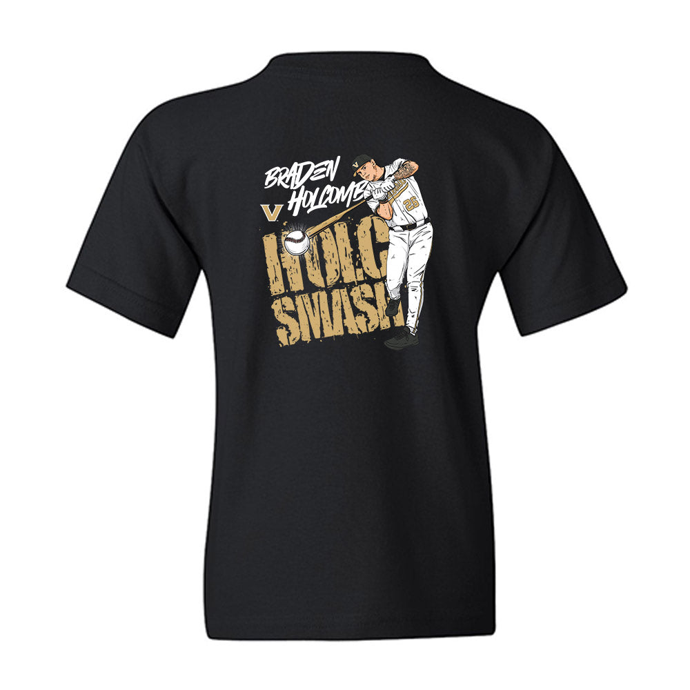 Vanderbilt - NCAA Baseball : Braden Holcomb - HOLC SMASH v4 Youth T-Shirt-1