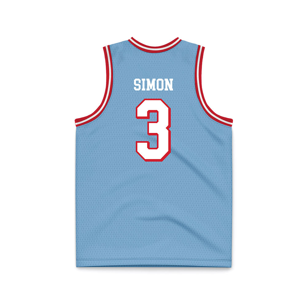Dayton - NCAA Men's Basketball : Jaiun Simon - Chapel Blue Basketball Jersey-1