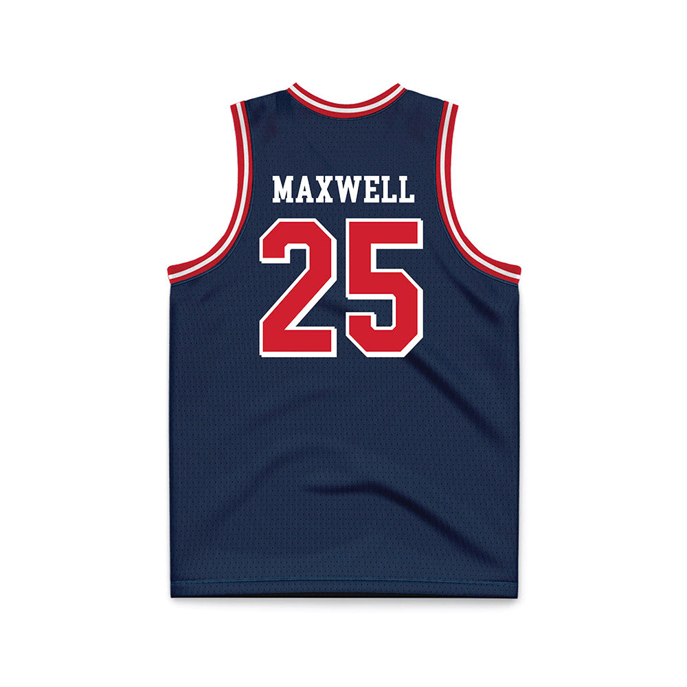 Dayton - NCAA Men's Basketball : Will Maxwell - Navy Basketball Jersey-1