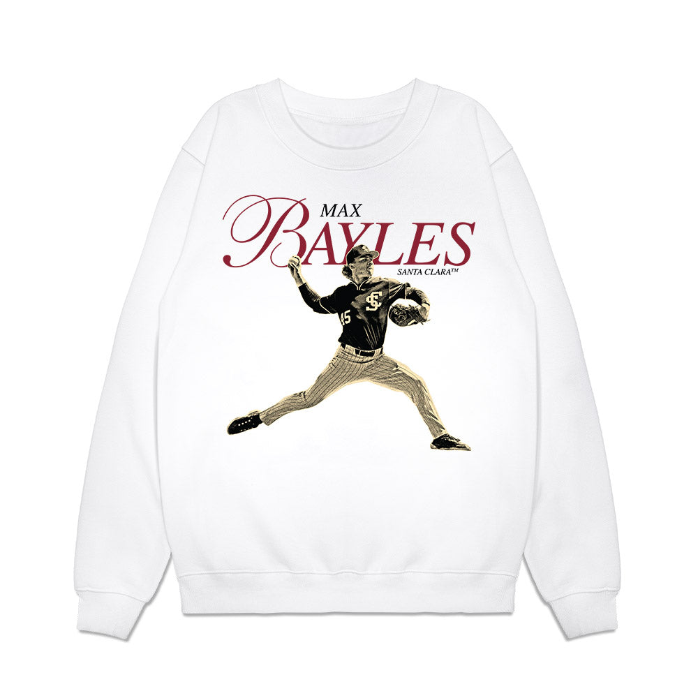 SCU - NCAA Baseball : Max Bayles - Legacy Premium Crewneck Sweatshirt-0