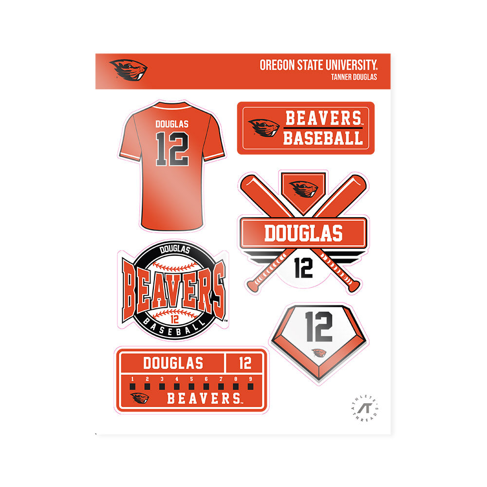 Oregon State - NCAA Baseball : Tanner Douglas - Sticker Sheet-0